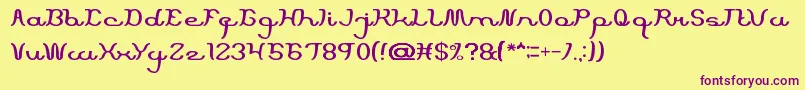 ScriptMachine Font – Purple Fonts on Yellow Background