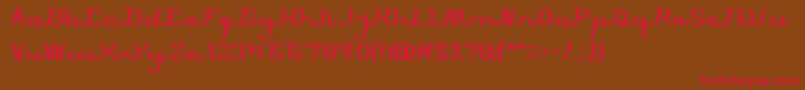 ScriptMachine Font – Red Fonts on Brown Background