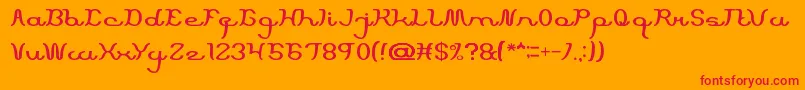 ScriptMachine Font – Red Fonts on Orange Background