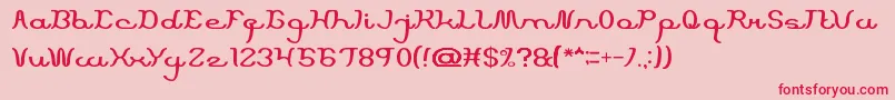 ScriptMachine Font – Red Fonts on Pink Background