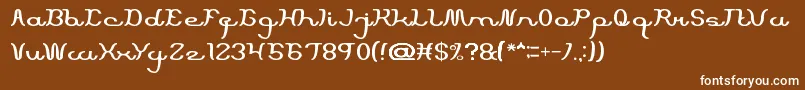 ScriptMachine-fontti – valkoiset fontit ruskealla taustalla