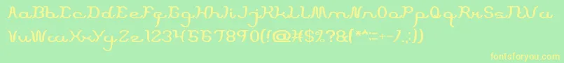 ScriptMachine Font – Yellow Fonts on Green Background