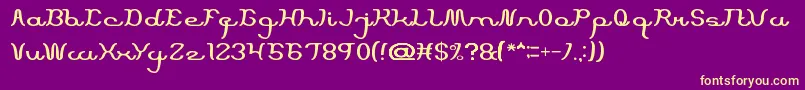 Fonte ScriptMachine – fontes amarelas em um fundo roxo