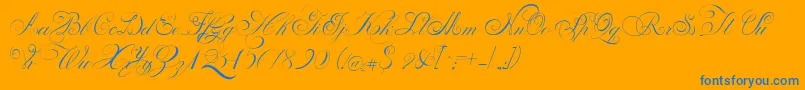 PenabicoLimitedFreeVersion-Schriftart – Blaue Schriften auf orangefarbenem Hintergrund