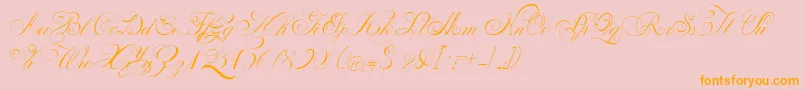 PenabicoLimitedFreeVersion-Schriftart – Orangefarbene Schriften auf rosa Hintergrund