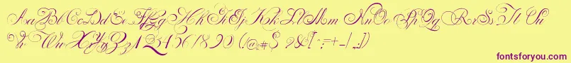 PenabicoLimitedFreeVersion Font – Purple Fonts on Yellow Background