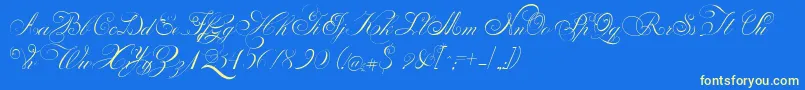 PenabicoLimitedFreeVersion-Schriftart – Gelbe Schriften auf blauem Hintergrund