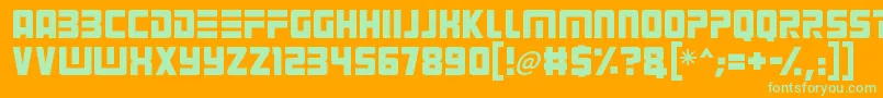 Alien Android Font – Green Fonts on Orange Background
