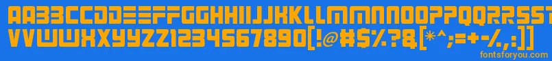 Fonte Alien Android – fontes laranjas em um fundo azul
