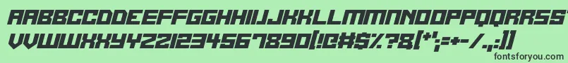 Alien Cyborg Italic Font – Black Fonts on Green Background