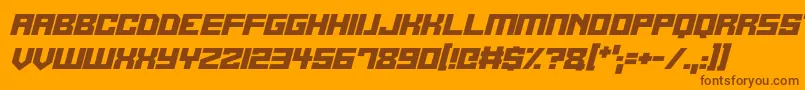 Alien Cyborg Italic Font – Brown Fonts on Orange Background