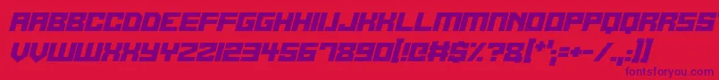 Alien Cyborg Italic Font – Purple Fonts on Red Background
