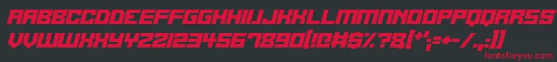 Alien Cyborg Italic Font – Red Fonts on Black Background