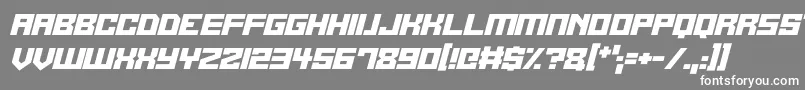 Alien Cyborg Italic Font – White Fonts on Gray Background