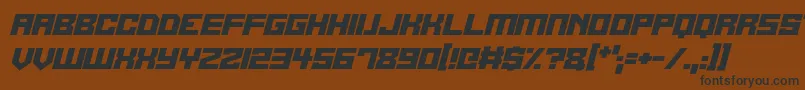 Alien Cyborg Italic Font – Black Fonts on Brown Background