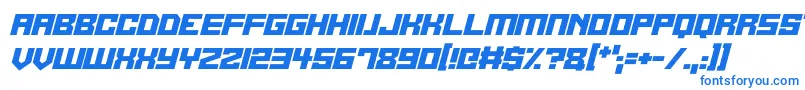 フォントAlien Cyborg Italic – 白い背景に青い文字