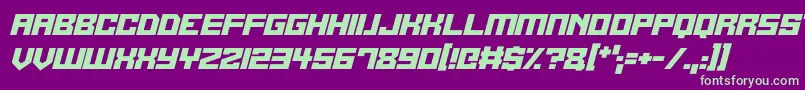 fuente Alien Cyborg Italic – Fuentes Verdes Sobre Fondo Morado