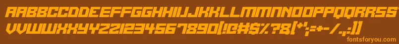 Alien Cyborg Italic Font – Orange Fonts on Brown Background