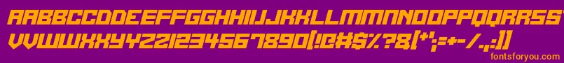 Alien Cyborg Italic Font – Orange Fonts on Purple Background