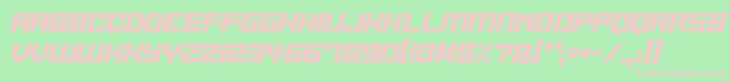 Alien Cyborg Italic Font – Pink Fonts on Green Background