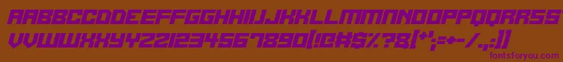 Alien Cyborg Italic Font – Purple Fonts on Brown Background