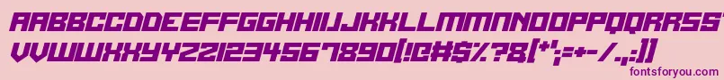 Alien Cyborg Italic Font – Purple Fonts on Pink Background