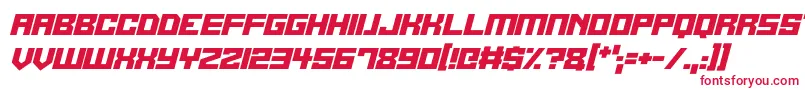 フォントAlien Cyborg Italic – 白い背景に赤い文字