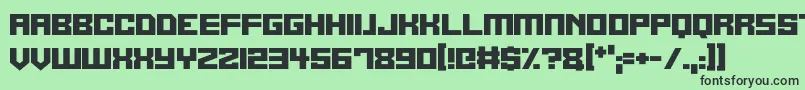 フォントAlien Cyborg – 緑の背景に黒い文字