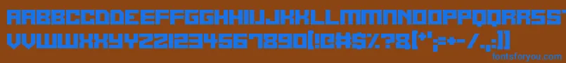 フォントAlien Cyborg – 茶色の背景に青い文字