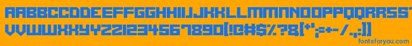 Alien Cyborg Font – Blue Fonts on Orange Background