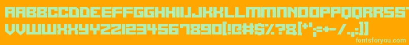 Alien Cyborg Font – Green Fonts on Orange Background