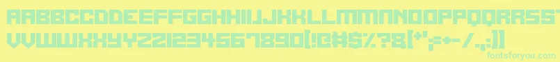フォントAlien Cyborg – 黄色い背景に緑の文字
