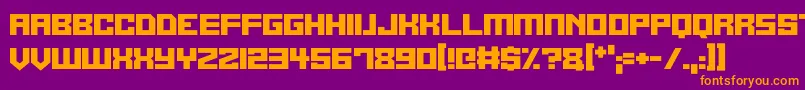 Czcionka Alien Cyborg – pomarańczowe czcionki na fioletowym tle