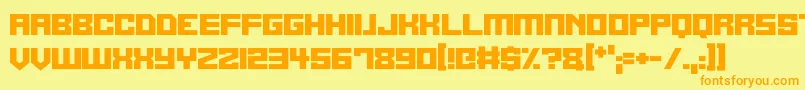 Alien Cyborg Font – Orange Fonts on Yellow Background