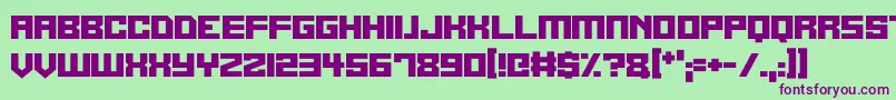 Czcionka Alien Cyborg – fioletowe czcionki na zielonym tle