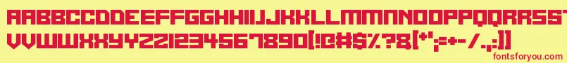 Czcionka Alien Cyborg – czerwone czcionki na żółtym tle
