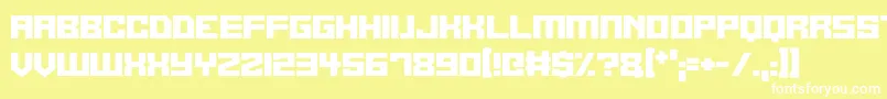 Fonte Alien Cyborg – fontes brancas em um fundo amarelo