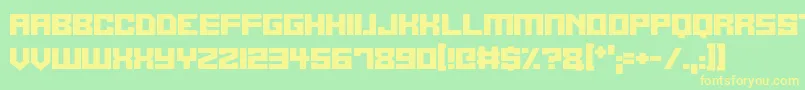 Alien Cyborg-fontti – keltaiset fontit vihreällä taustalla