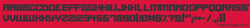 Fonte Alien Cyborg – fontes pretas em um fundo vermelho