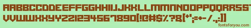 Alien Cyborg Font – Brown Fonts on Green Background