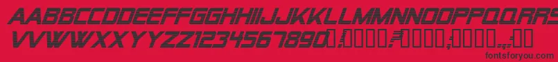Alien Encounters Bold Italic Font – Black Fonts on Red Background