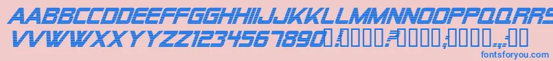 Alien Encounters Bold Italic Font – Blue Fonts on Pink Background