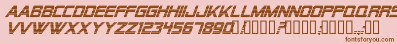 Alien Encounters Bold Italic Font – Brown Fonts on Pink Background