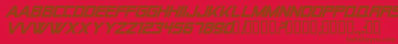 Alien Encounters Bold Italic Font – Brown Fonts on Red Background