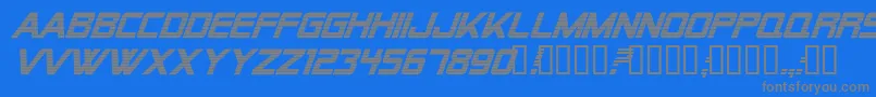 Alien Encounters Bold Italic Font – Gray Fonts on Blue Background