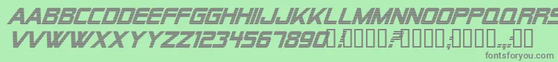 Alien Encounters Bold Italic Font – Gray Fonts on Green Background