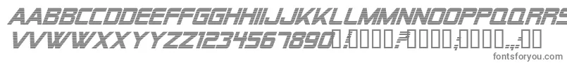 Alien Encounters Bold Italic-fontti – harmaat kirjasimet valkoisella taustalla