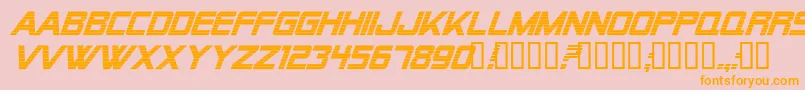 Alien Encounters Bold Italic Font – Orange Fonts on Pink Background