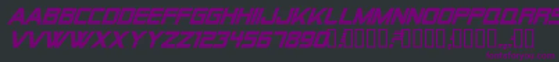 Alien Encounters Bold Italic Font – Purple Fonts on Black Background