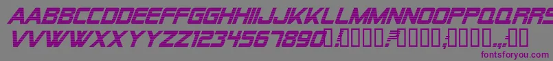 Alien Encounters Bold Italic Font – Purple Fonts on Gray Background